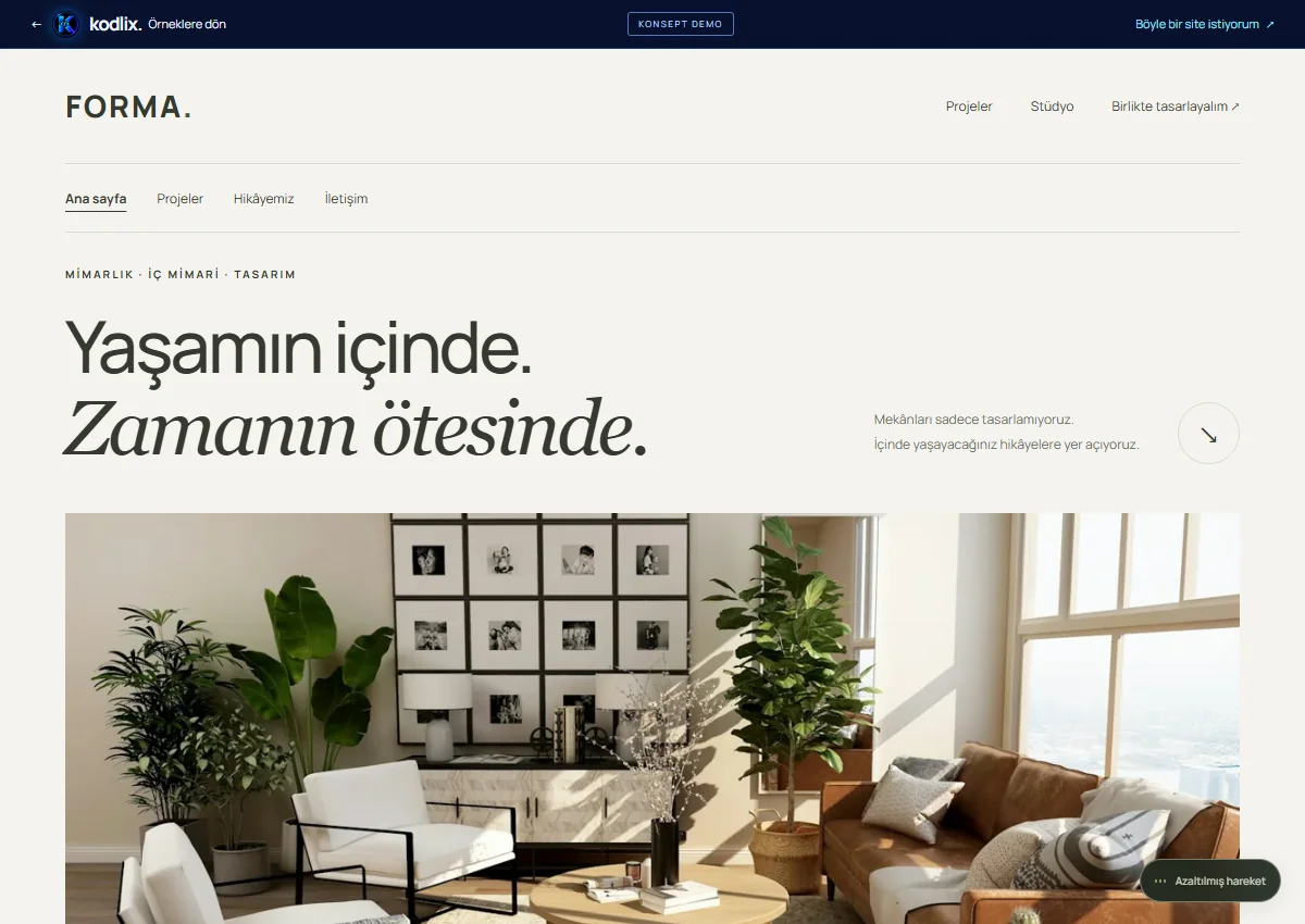 FORMA mimarlık web sitesi önizlemesi